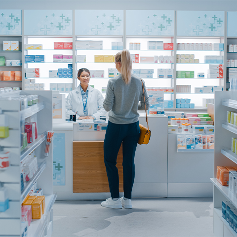 Woman being assisted by a pharmacist
