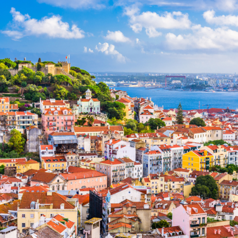 Lisbon, Portugal town skyline
