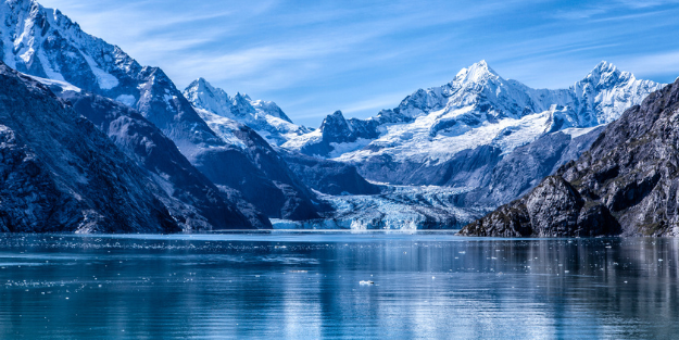 Mountains in Alaska off of water