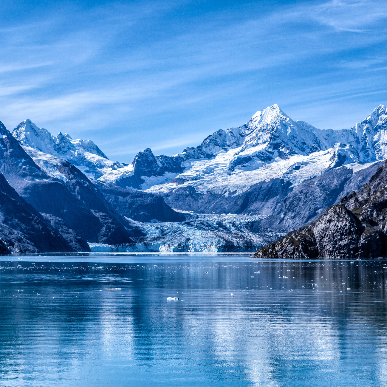 Mountains in Alaska off of water