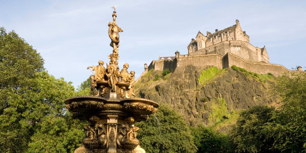 Edinburgh Castle on mountaintop