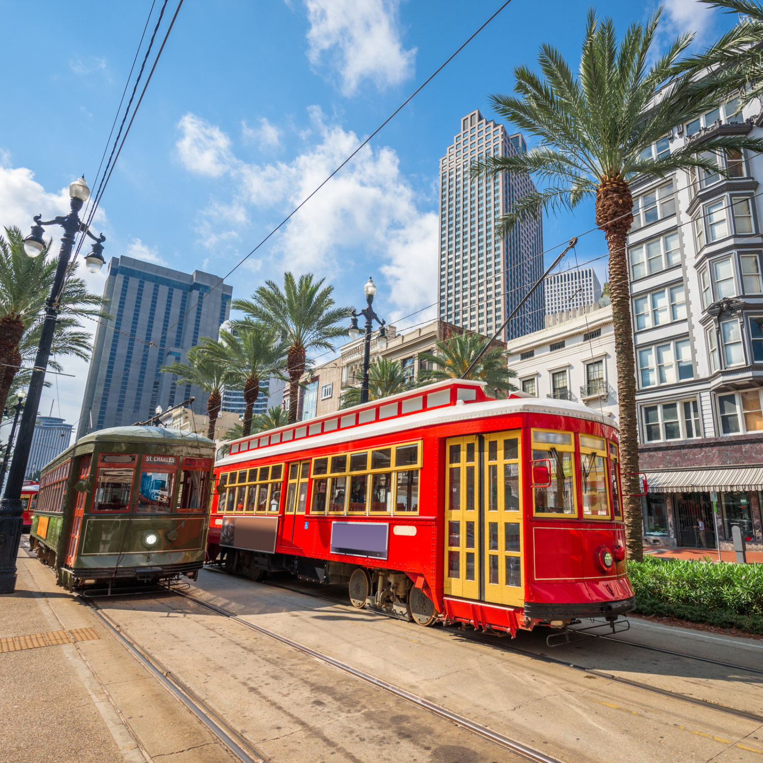 Trolley Trains on track in New Orleans