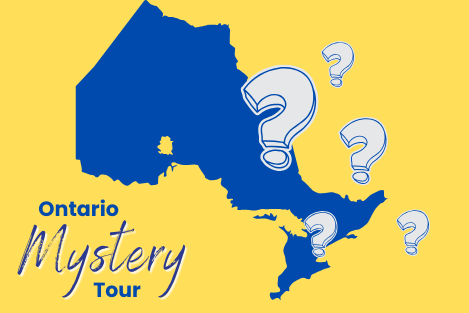 Ontario map outline with question marks