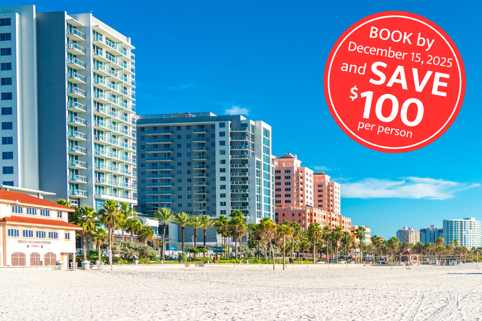 Beautiful Clearwater beach with sand in Florida USA