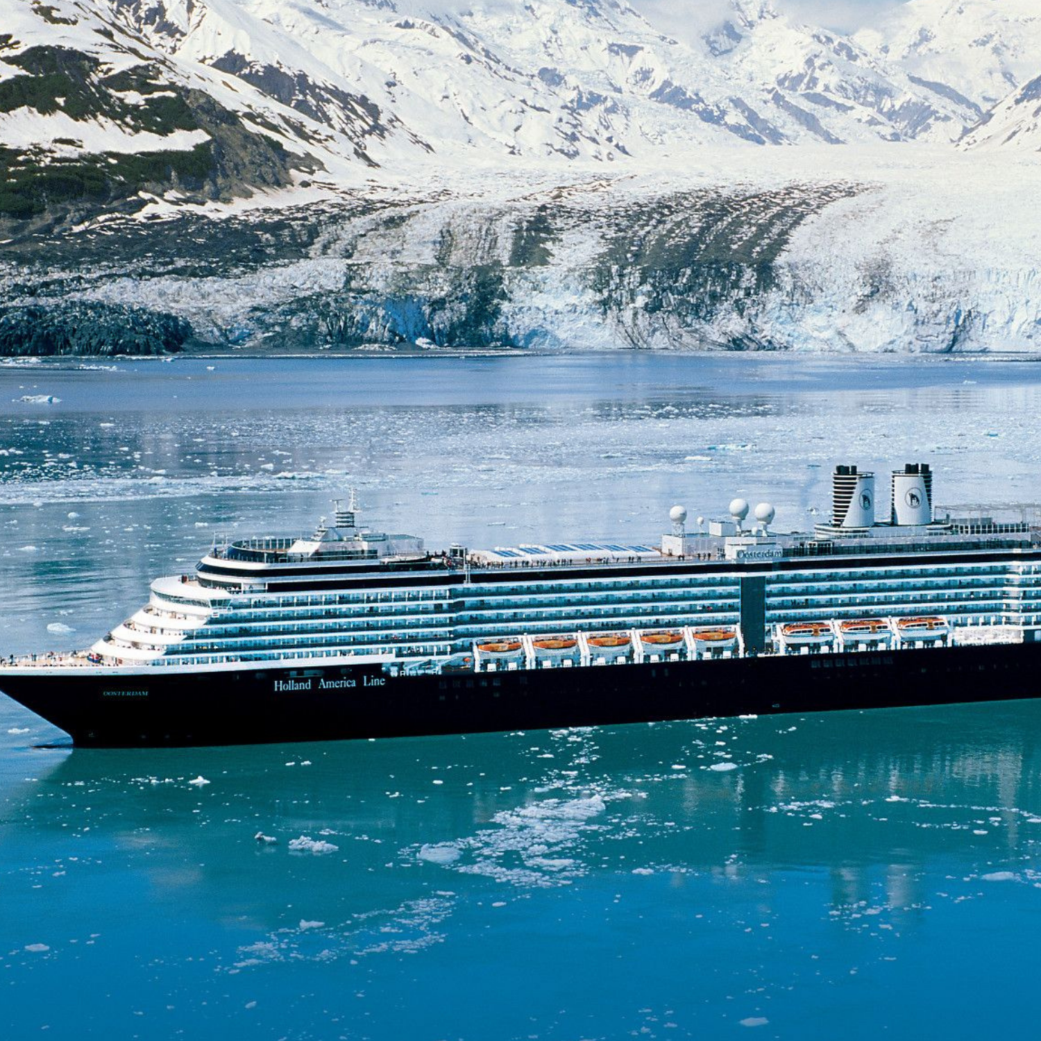 Holland America Line Cruiseship sailing in Alaskan Waters