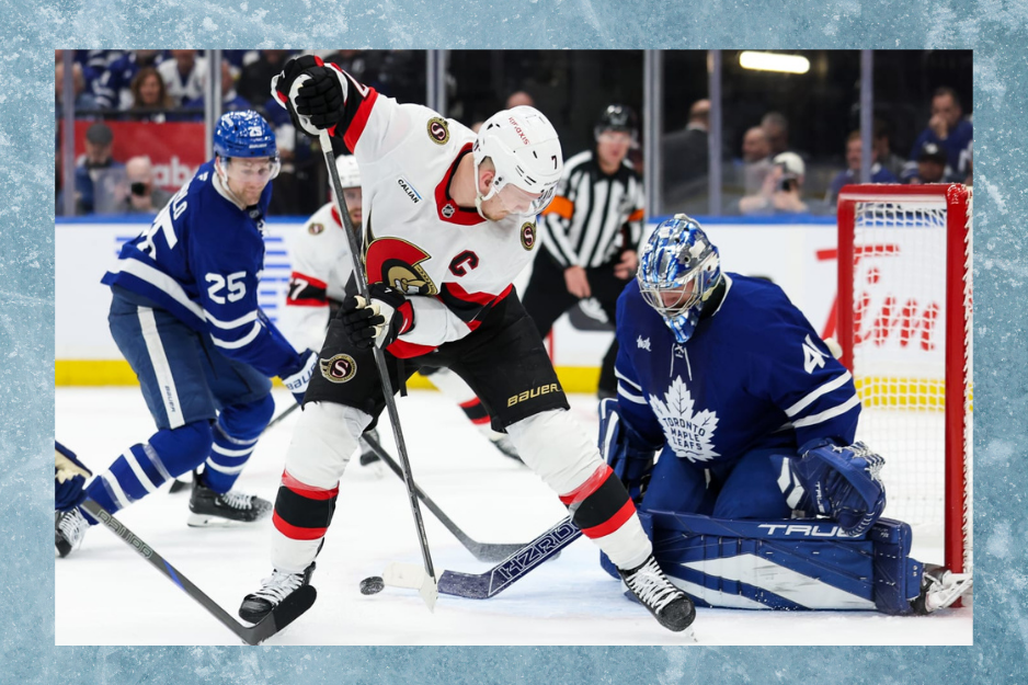 Toronto maple leafs vs ottawa senators game on ice