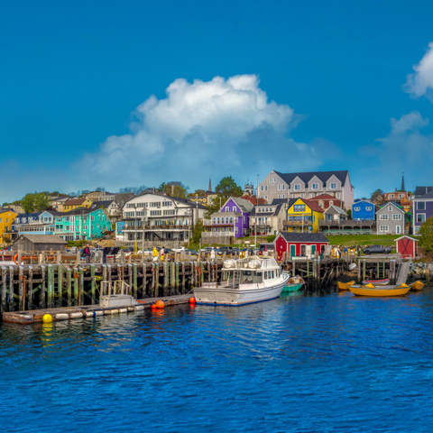 The waterfront of the picturesque fishing village of Lunenburg, A UNESCO World Heritage Site, Nova Scotia, Canada