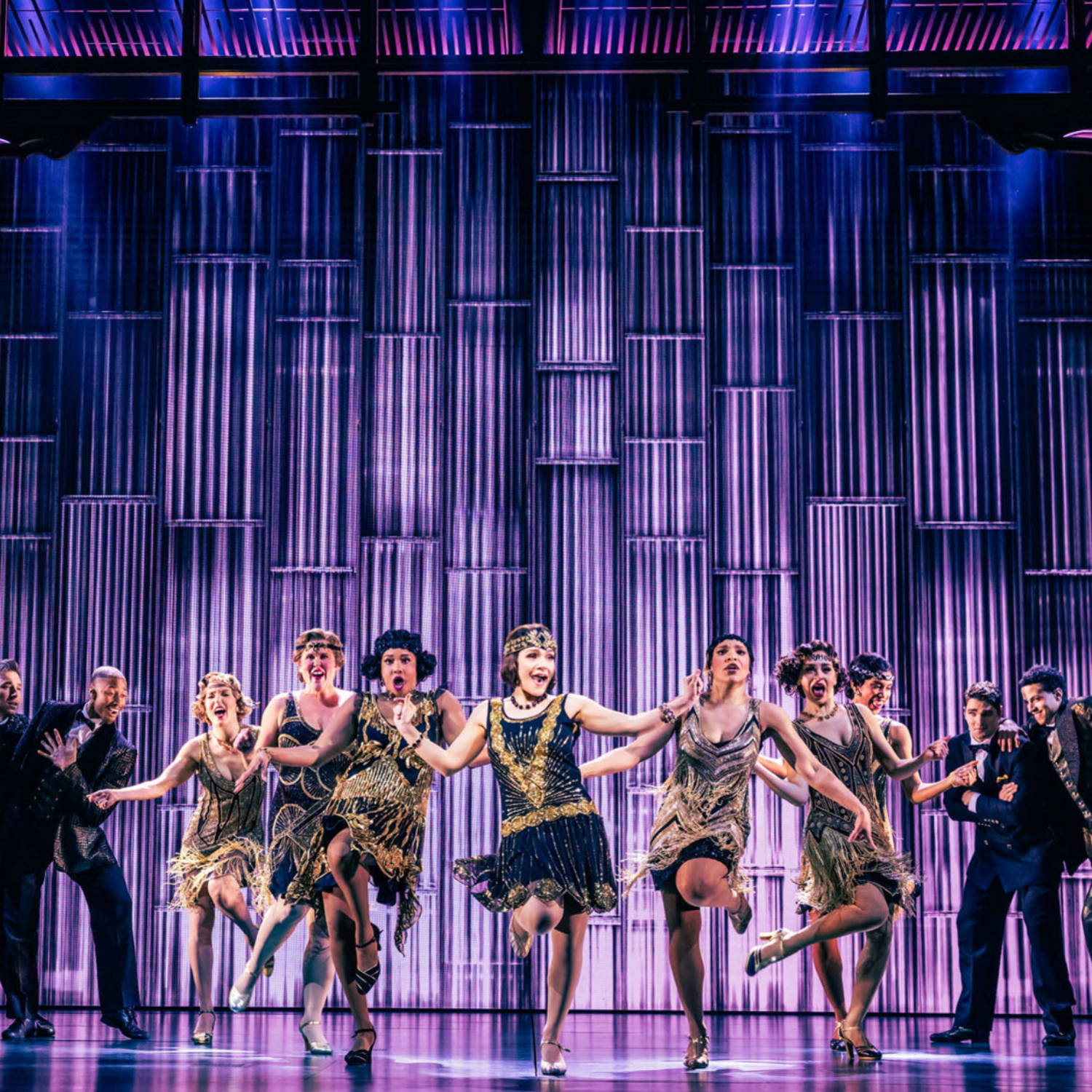 20s flapper dancers on stage