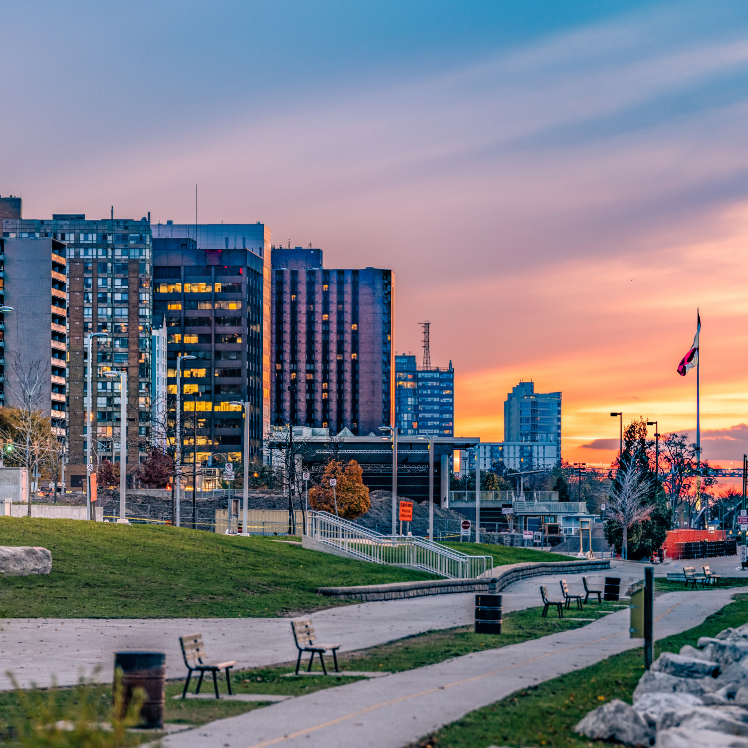 Boardwalk view of Winsor, Ontario