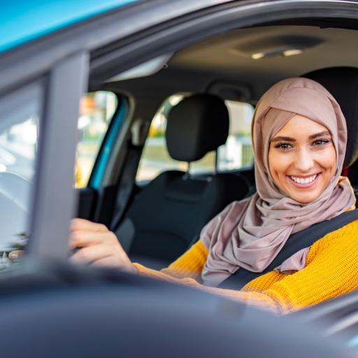 Woman driving in Canada