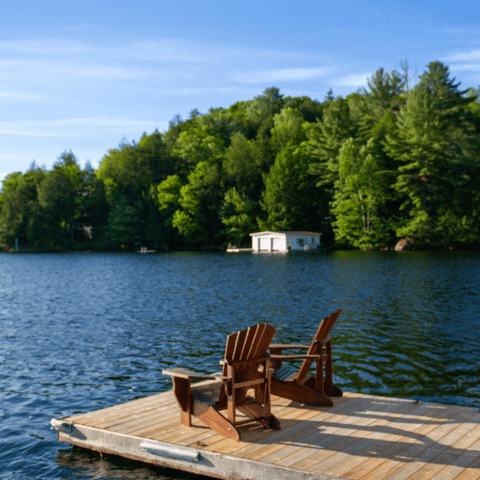 Chairs on the Muskoka River