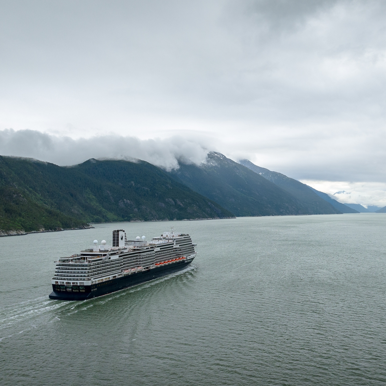 Holland America Line Cruise Ship sailing in Alaska