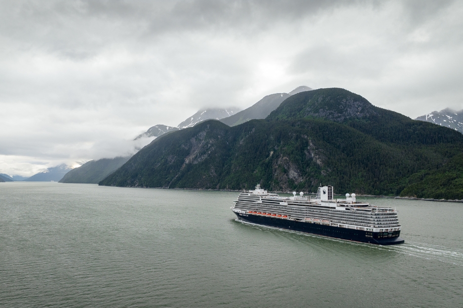 Holland America Line Cruise Ship sailing in Alaska