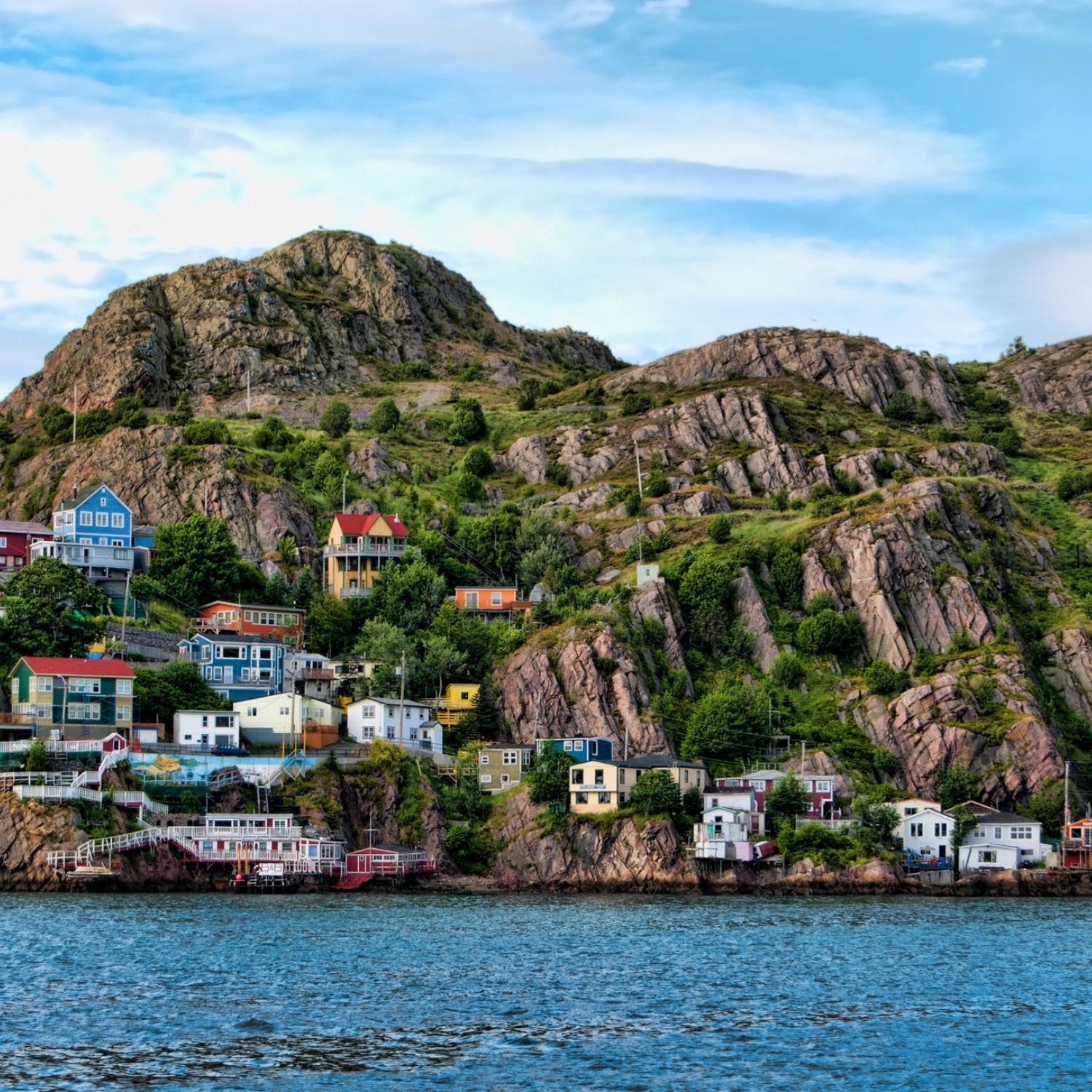 Colorful wooden houses in Signal Hill in St. John's, Newfounland and Labrador, Canada