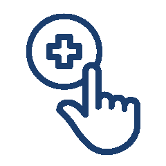 The health, wellness and safety of our passengers is our top priority across all itineraries. Hand icon pointing at cross symbol