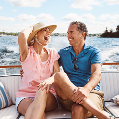 Couple enjoying a boat ride