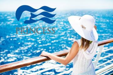 Woman looking into water on cruise ship| Princess Cruises Logo