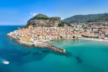Cefalù City Panorama, north Sicily's tyrrhenian coast