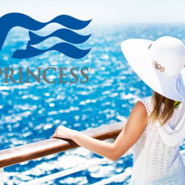 Woman looking into water on cruise ship| Princess Cruises Logo