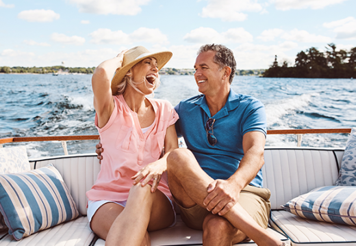 Couple enjoying a boat ride