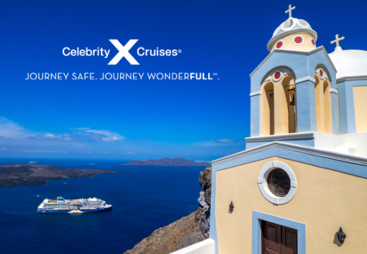 Celebrity Cruise ship sailing in the Mediterranean
