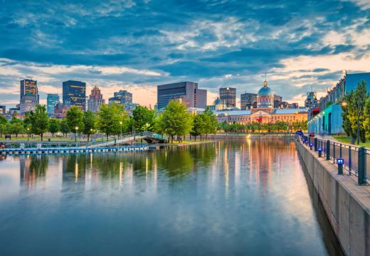 Waterfront in downtown Montreal