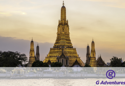 Wat Arun Temple at sunset in Bangkok, Thailand