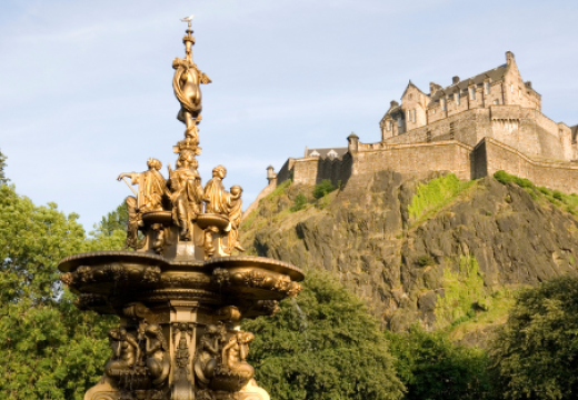 Edinburgh Castle on mountaintop