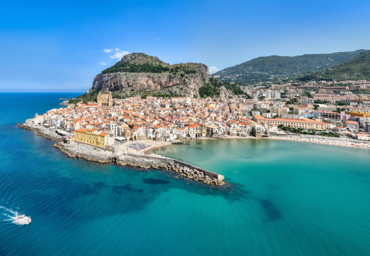 Cefalù City Panorama, north Sicily's tyrrhenian coast