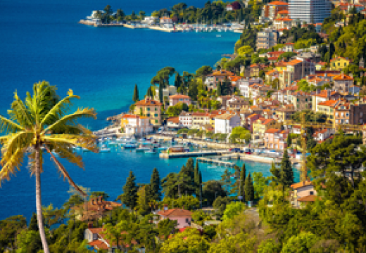 Town of Volosko on Opatija Riviera - colourful view, Kvarner bay of Croatia
