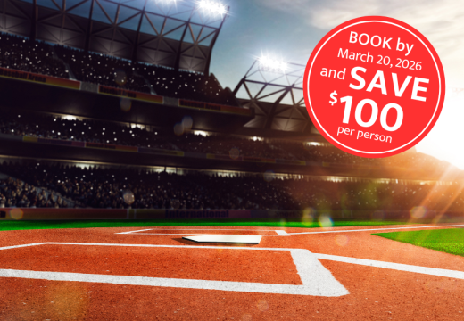 Baseball field with seating in the background