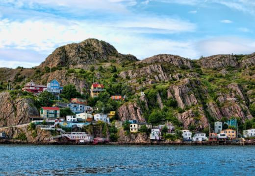 A beautiful shot of the houses on the shoreline of The Narrows, St. John's arbour, Newfoundland
