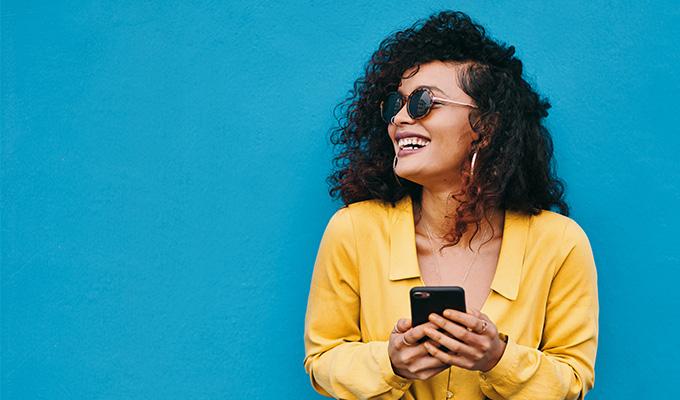 Women with cell phone