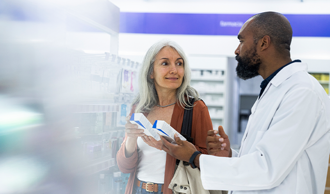 Woman being assisted by a pharmacist