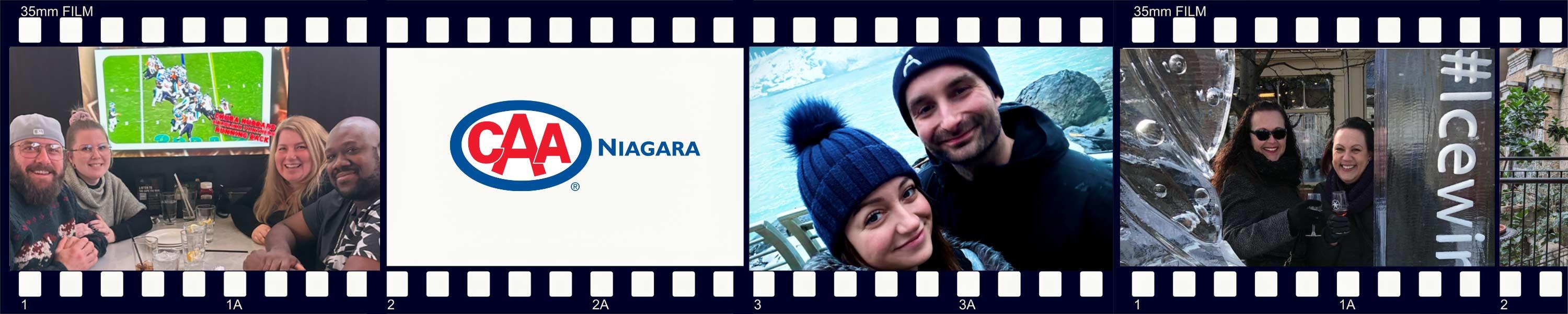 CAA Niagara Logo and photos of Members smiling