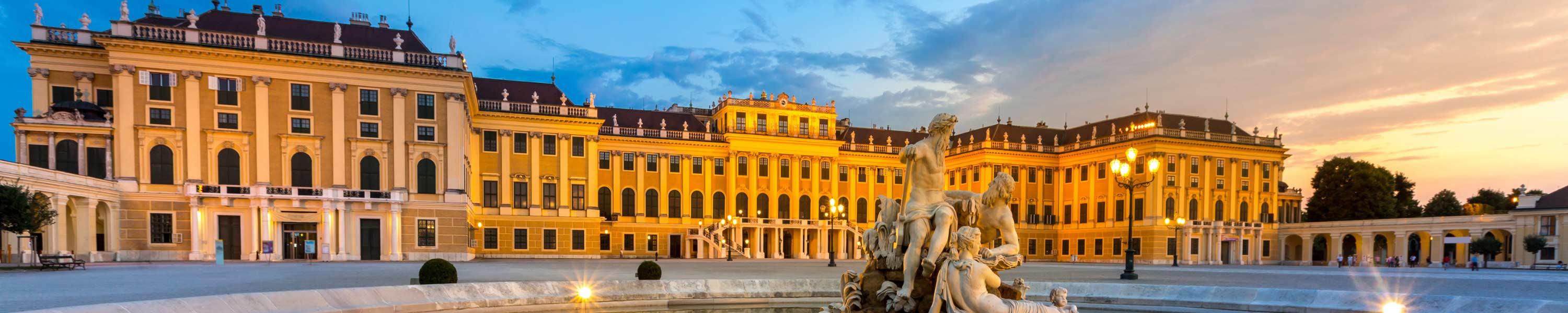 Schonbrunn Palace Vienna Austria at dusk