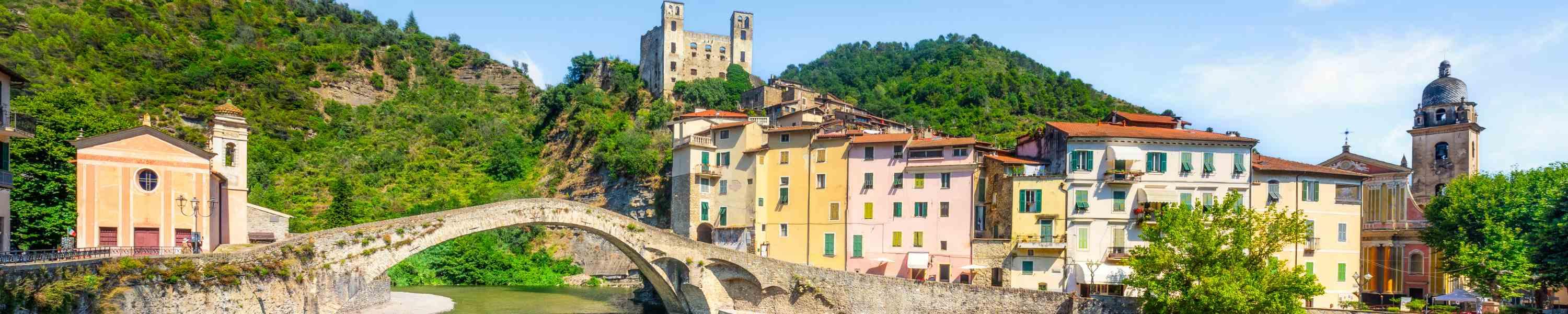Old Bridge, church and castle in Dolceacqua