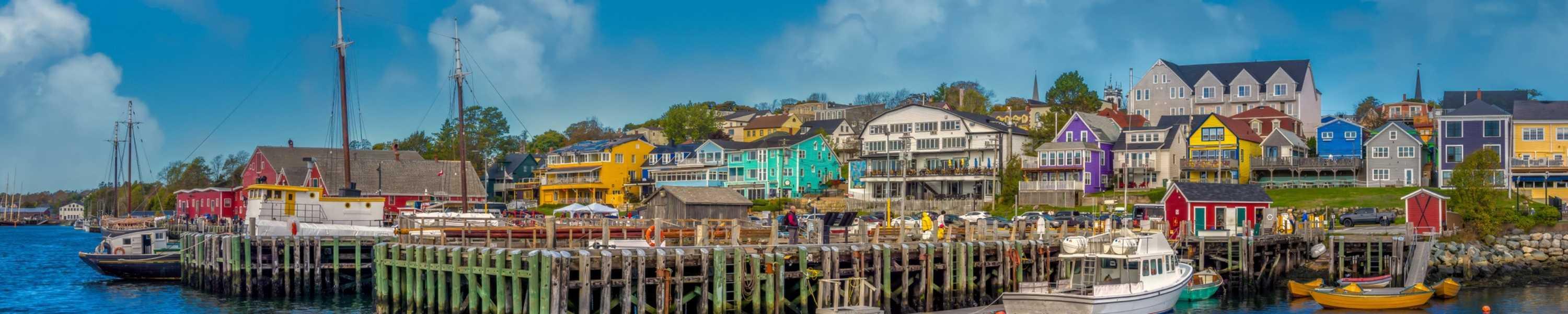 The waterfront of the picturesque fishing village of Lunenburg, A UNESCO World Heritage Site, Nova Scotia, Canada