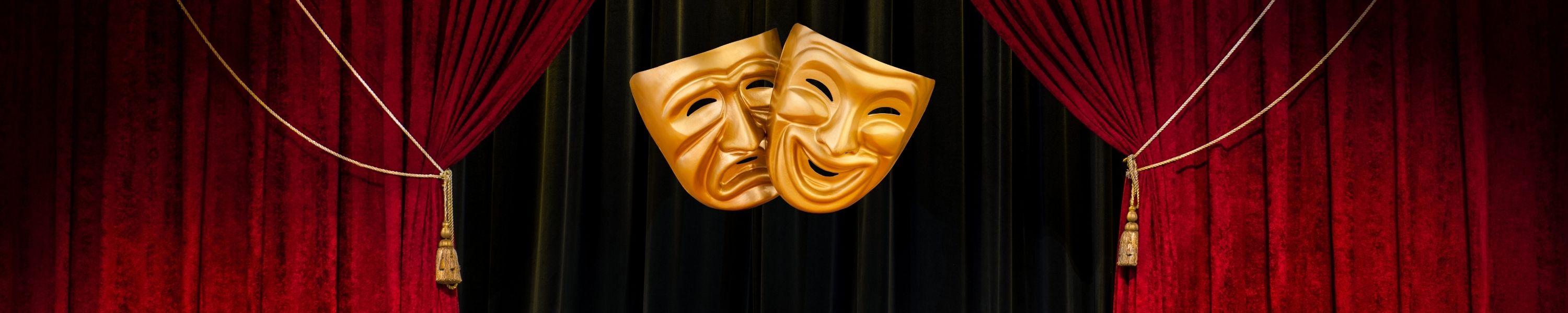 theatre curtains with drama masks