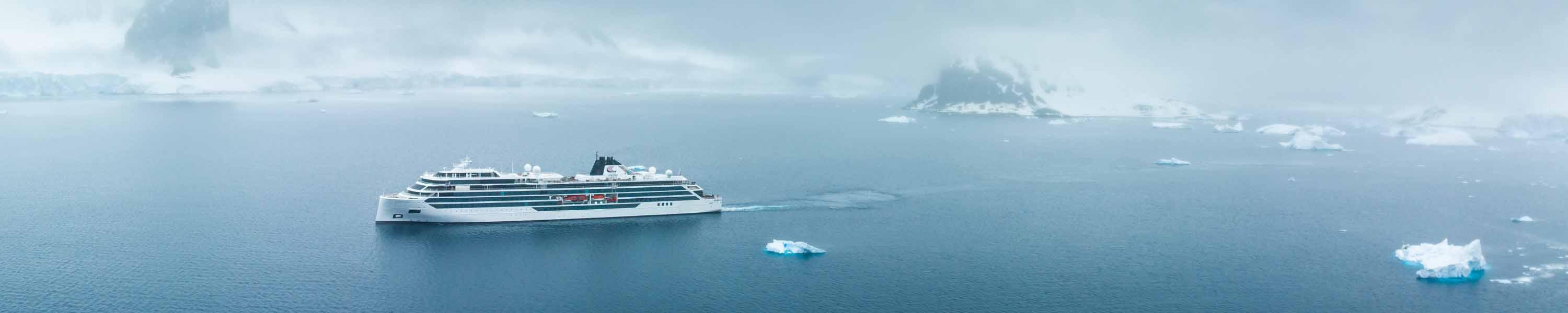 Viking Expedition Ship in Antarctica