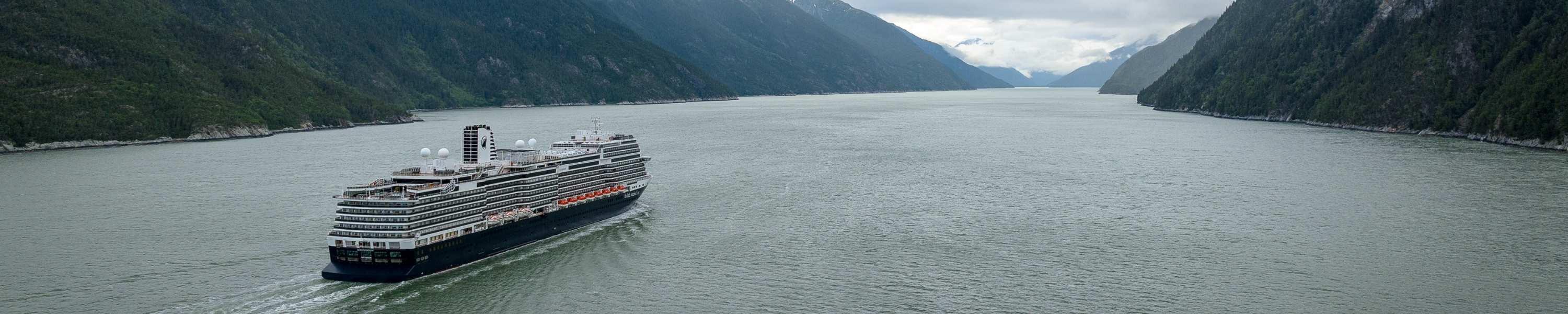 Holland America Line Cruise Ship sailing in Alaska