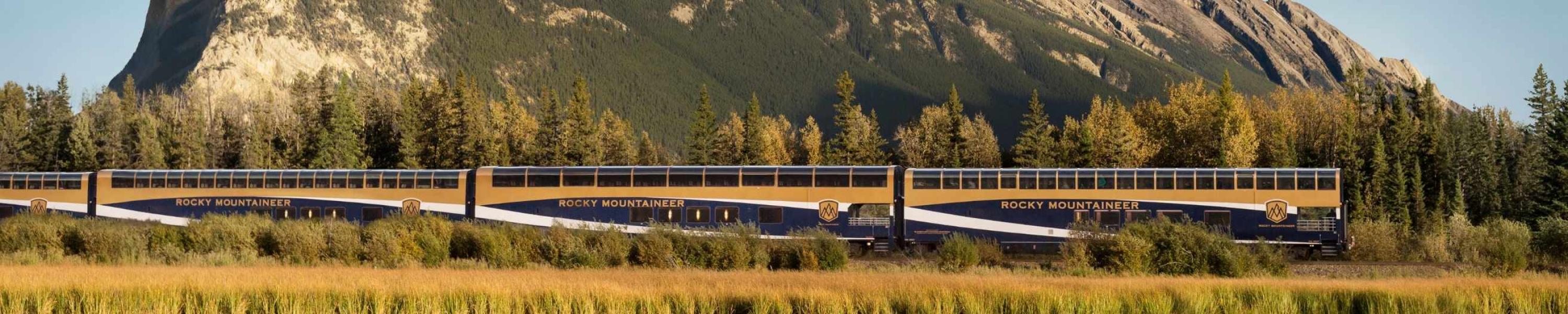 Rocky Mountaineer Rail travelling through the mountains