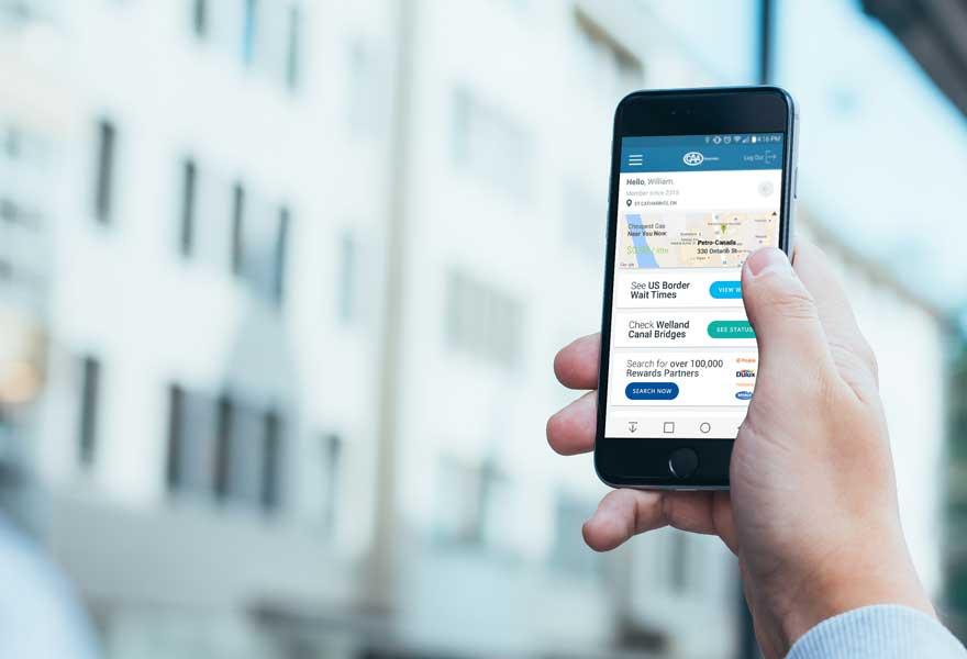 Cell phone with CAA Niagara App