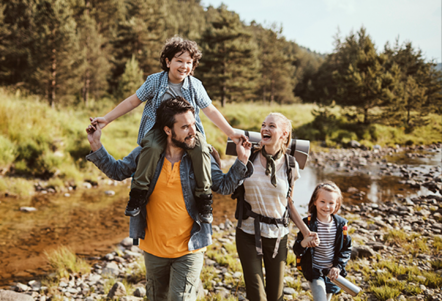 Family hiking