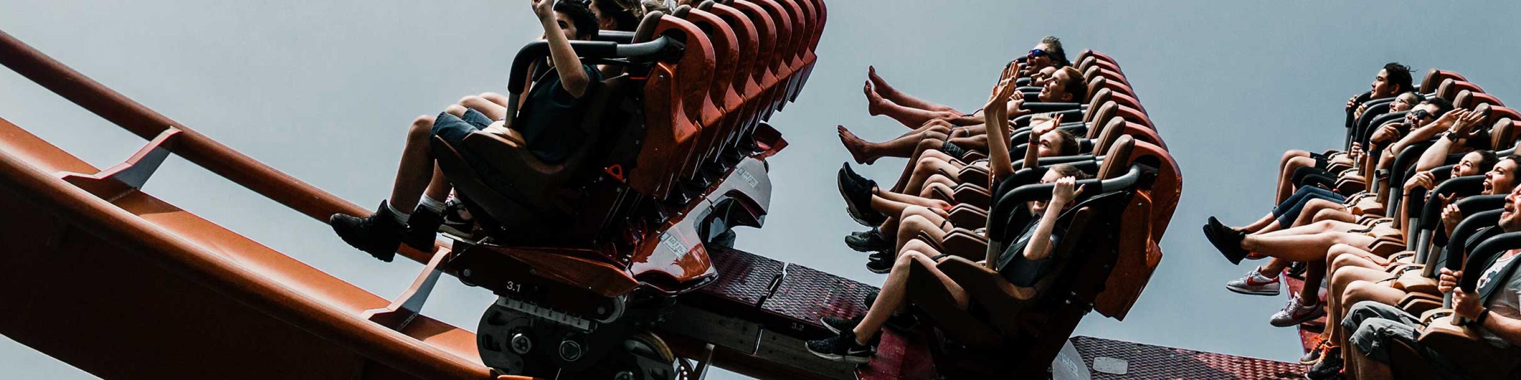 Group of people on roller coaster