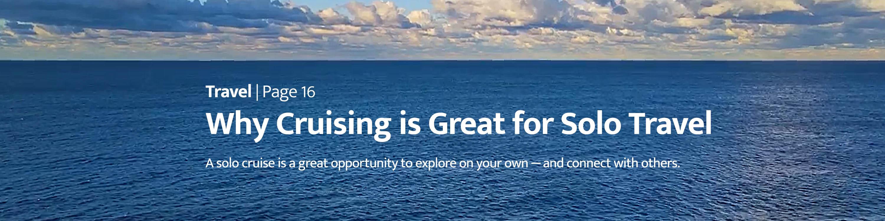 Travel - Going Solo Cruising